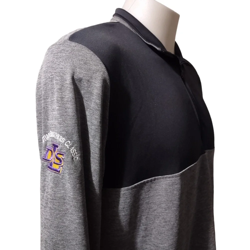 Adidas Pullover Golf Shirt L Men's Large Logo DLS‎ Christian Brothers Gray